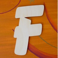 Holzbuchstaben "F" 12 cm aus Naturholz