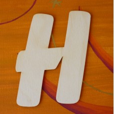 Holzbuchstabe "H" 12 cm aus Naturholz