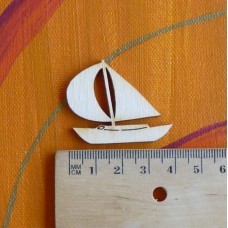 Segelboot im Wind 40mm