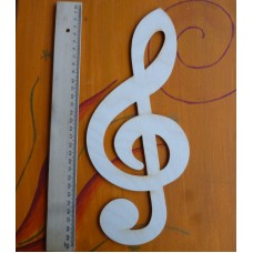 Personalisierter Notenschlüssel aus Holz 30 cm für Dekoration bei Hochzeiten