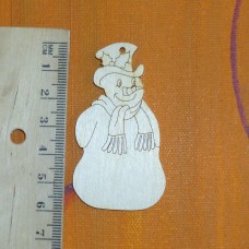 Schneemann  60 mm mit Loch als 5 er Set möglich Baumbehang aus Holz