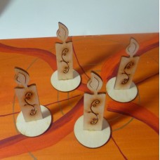4 Kinder Kerzen stehend 11 cm aus Holz zum Anmalen und Hinstellen