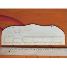 Lokomotive und Anhänger auf einem Türschild 27cm