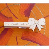 Glupperl mit Schleife und Schriftzug "Frohe Weihnchten"