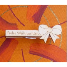 Glupperl mit Schleife und Schriftzug "Frohe Weihnchten"