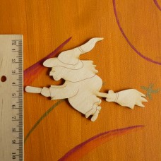 Alte Hexe auf dem Besen 70mm