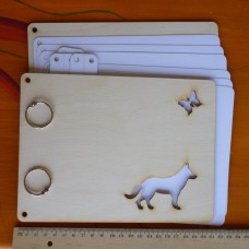 1 Hundebuch aus Holz, Holzbuch mit Schäferhund und Schmetterling 