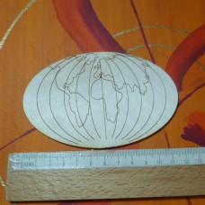 Weltkugel 12 cm aus Holz für Türschilder Globus
