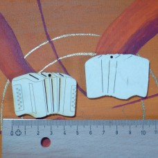 Steirisches Akkordeon in 5 cm und 7 cm  aus Holz mit Loch