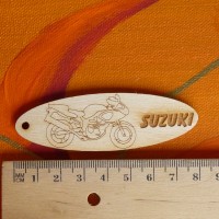 Schlüsselanhänger Motiv Motorrad Suzuki 80 mm
