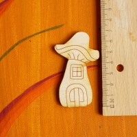 Pilz Holz 7 cm Pilzhaus für Zwerge und Trolle