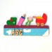 Babyschuh, Babyflasche, Rassel, Kinderwagen Türschild-Kinderzimmer mit Buchstaben