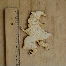 Hexe auf dem Besen fliegend 11cm K-99