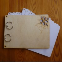 Gästebuch aus Holz, Hochzeitsalbum Blume 