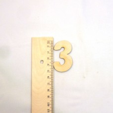 Holzziffer "3" 50 mm Zahl Holzzahl