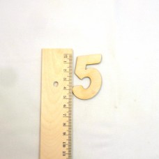 Holzziffer "5" 50 mm Zahl Holzzahl