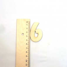 Holzziffer "6" 50 mm Zahl Holzzahl