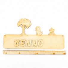 Türschild Motiv Hund Baum und Blume incl Buchstaben