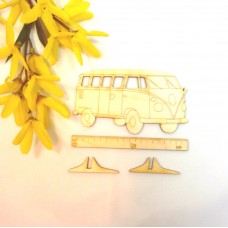 Reisebus Oldtimer Auto 100 mm Holz 