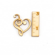 Notenschlüssel mit Bassschlüssel 3 cm 4 cm und 5 cm aus Holz