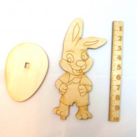 Osterhasen Kind aus Holz in  8 cm   und 10 cm  stehend auf einem Ei, Deko zu Ostern 