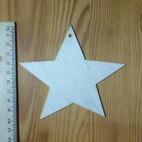 Stern 50mm mit Loch aus Holz Baumschmuck Tannenbaumbehang 