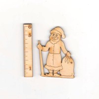 Nikolaus aus Holz mit Sack und Stock 60 mm