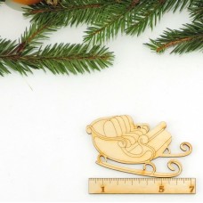 Weihnachtsschlitten 7 cm mit Loch aus Holz Baumbehang oder im 5er Set