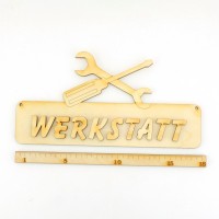 Türschild Motiv Werkzeug incl. Buchstaben für Werkstatt Garage