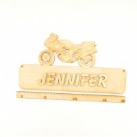 Holz Türschild Motorrad mit Buchstaben