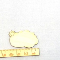 Kleine Wolke mit Sonne aus Holz 4 x 2,5 