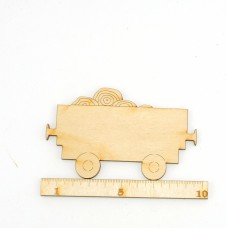 Tender-Wagen mit Holz 100 mm aus Holz für Wanddeko passend zu Zug 120mm
