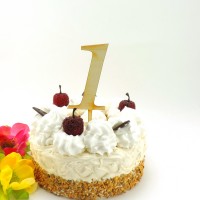 Zahl 1 aus Holz naturbelassen für eine Torte oder auf Blumenstrauß