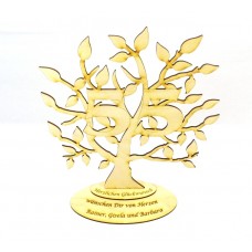 Lebensbaum aus Holz 28 cm Hoch Geburtstagsgeschenk mit Zahl 55 und Ihrer Gravur Personalisiert
