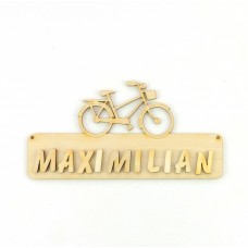 Türschild Fahrrad incl. Buchstaben aus Holz