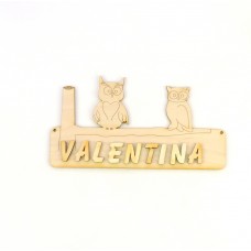 Türschild 2 Eulen 18 cm incl. Buchstaben