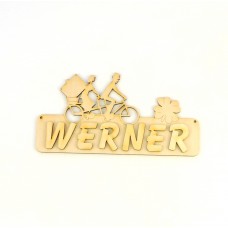 Türschild Tandem 18 cm mit Ihrem Namen