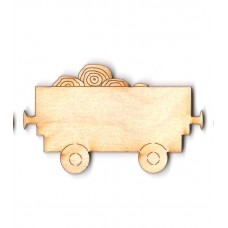 Waggon 55 mm aus Holz für Wanddeko passend zu Zug 60mm