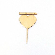 Cake Topper, Kuchenfigur Holz 12cm Herz