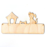 Türschild Motiv Hund mit Hütte und Knochen incl Buchstaben