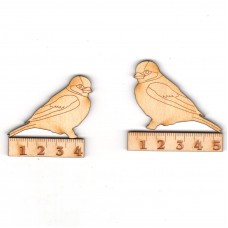 2 Vögel Spatzen in 40mm und  50mm aus Holz