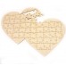 45 Teile Puzzle in doppel Herz Form zum Bemalen bei Hochzeiten oder für Fingerabdruck