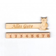 Glupperl mit Eule und Schriftzug "Alles Gute" oder wunschtext