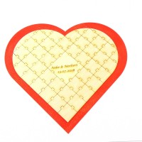 Hochzeits Puzzle mit Herzrand mit 44 symmetrischen Herzpuzzle Teilen 