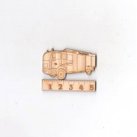Feuerwehrauto 50 mm aus Holz zum Basteln und Bemalen
