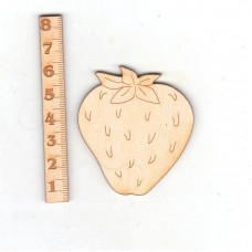 Erdbeere 60mm aus Holz für Deko