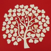 Baum mit Eulen und Herzen 71 Teile Vintage look als Gästebuch zur Hochzeit