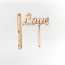 Cake Topper Love, Kuchenfigur aus Holz 9cm 
