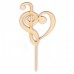 Cake Topper Form Noten- u. Bassschlüssel Kuchenfigur, Tortenstecker aus Holz 14cm