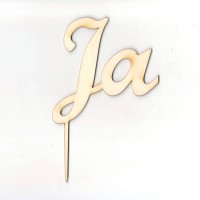 Cake Topper, Kuchenfigur Holz 17cm Ja